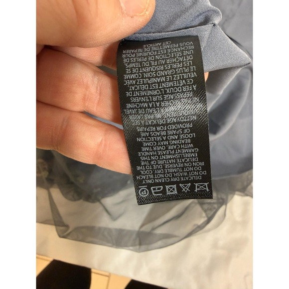 Needle & Thread Blue Floral Embroidered Tulle Midi Dress Fairy Prom Indie Folk - Picture 6 of 13